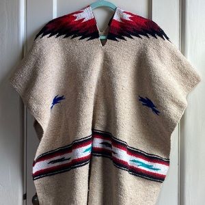Vintage Mexican Poncho - Handmade